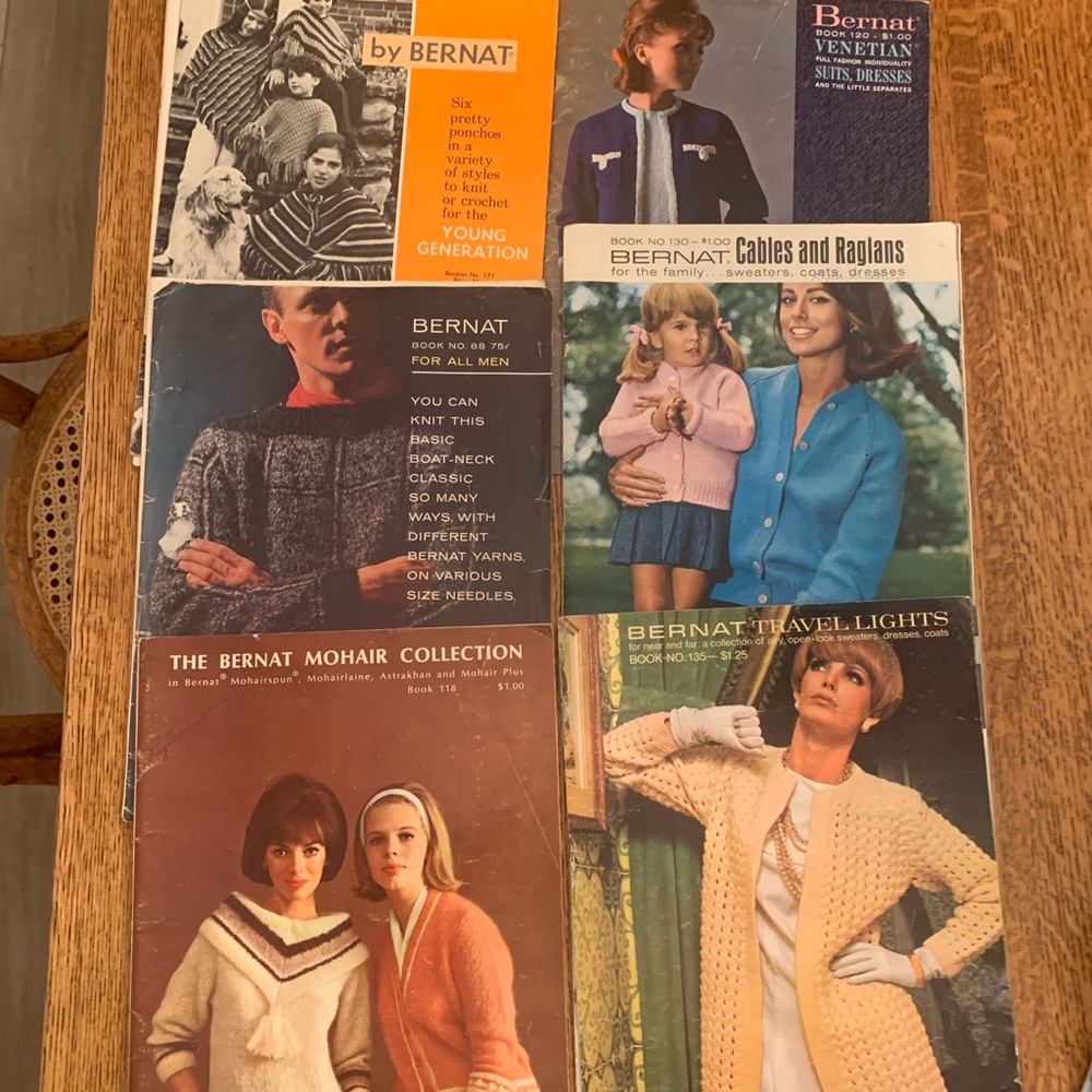 Bernat 1960’s Knitting Books-Set of 6